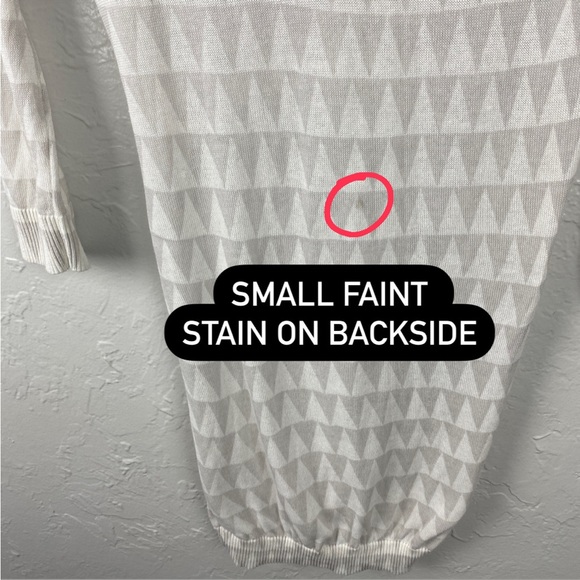 Armani Exchange A|X white gray geometric fine knit sweater dress/tunic XS - Picture 7 of 7